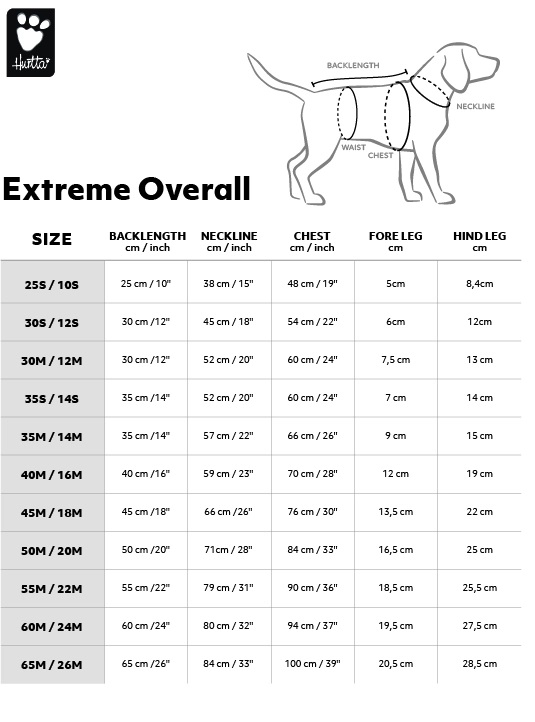 Extreme_Overall size chart